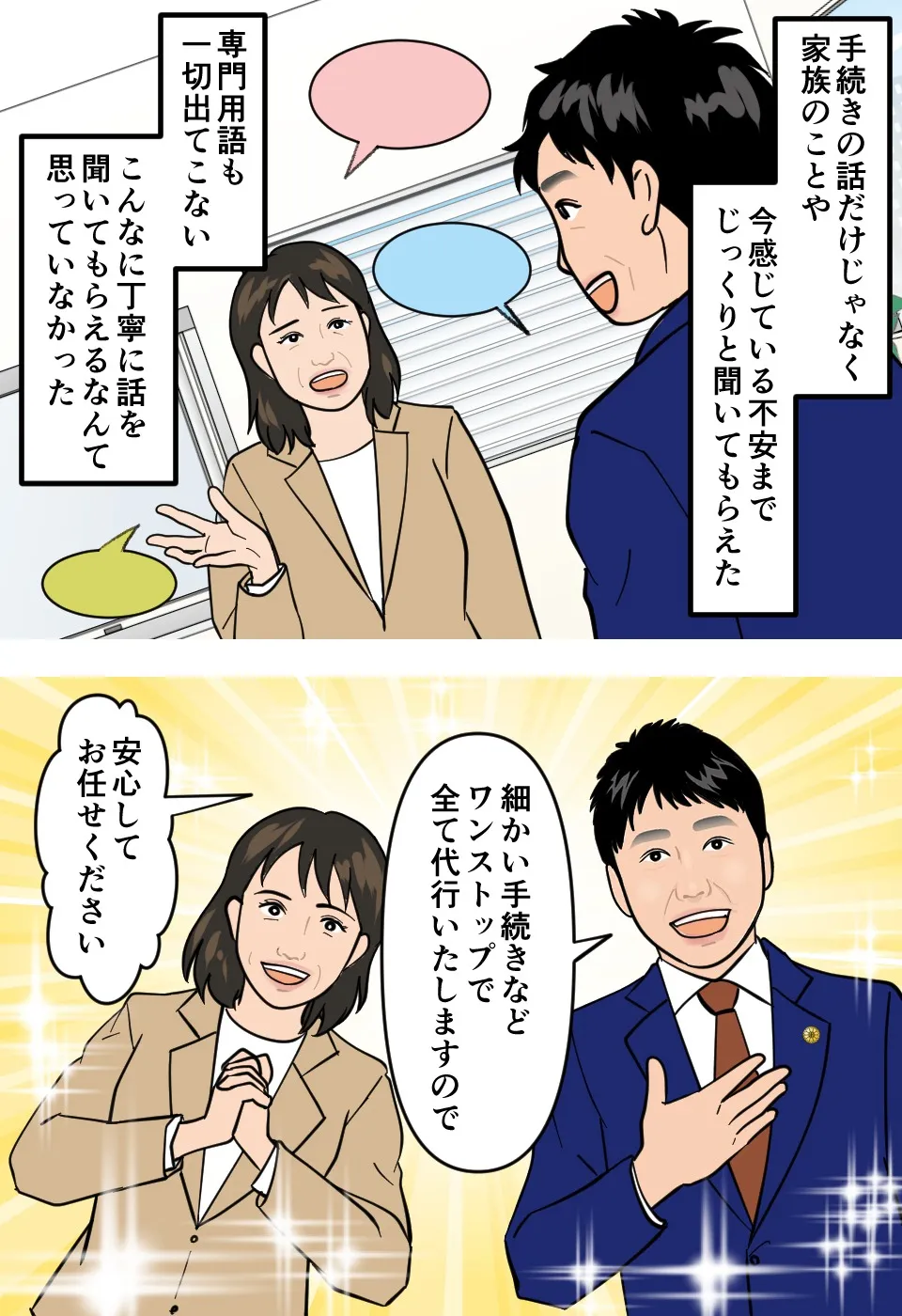 【所沢で相続相談】手続きの流れを漫画で分かりやすく解説!行政書士國分法務事務所